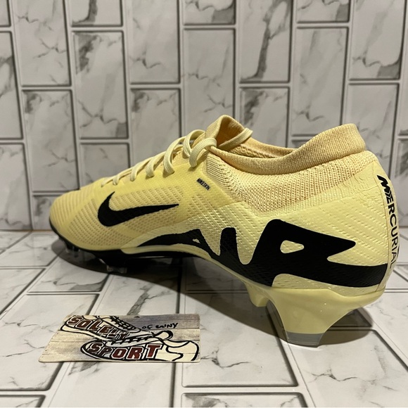 New Nike Zoom Vapor 15 Pro FG Soccer Cleats Black Lemonade Yellow Mens Sizes - Picture 10 of 13